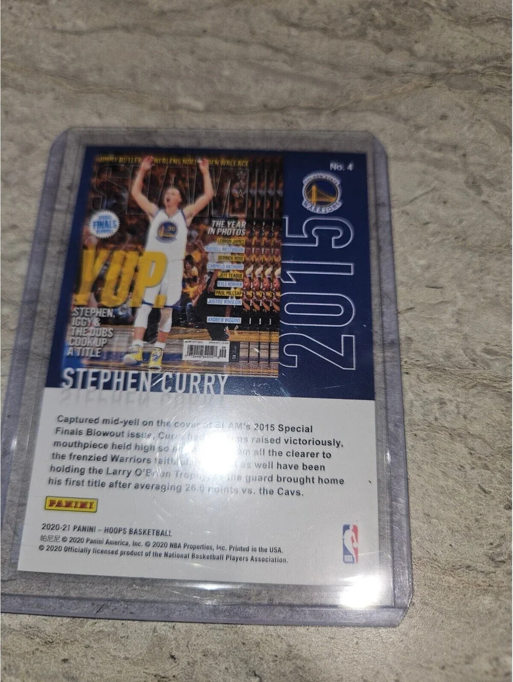 2015 NBA Hoops Basketball Stephen Curry Slam Magazine Special Edition Card